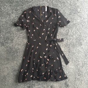 Cherry Print Mini-Length Dress
